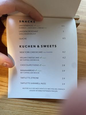 Menu  at Café NiMo in Leipzig