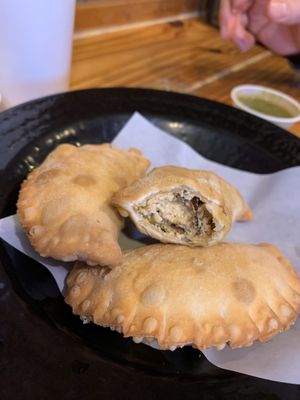 Smoked tofu and broccoli empanadas  at Boca 31 in Denton