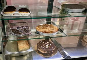 Tasty treats in the display case.  at Little Bear in Pireas