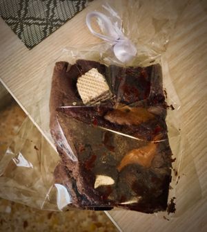 The most tasty brownie in all the world.  at Little Bear in Pireas