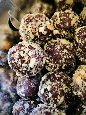 High energy density chocolate balls! at Little Bear in Pireas