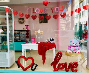 Beautiful Valentine's Day decorations. at Little Bear in Pireas