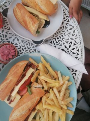 BLT and Ham & Cheese baguette at Little Bear in Pireas
