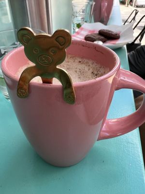 My morning cappuccino   at Little Bear in Pireas