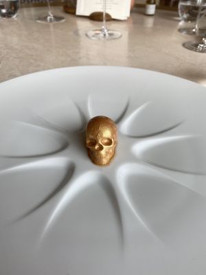 Vegan chocolate dessert at Geranium in Copenhagen