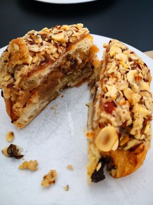 Hazelnut pain ah chocolat at Kinship in Driffield