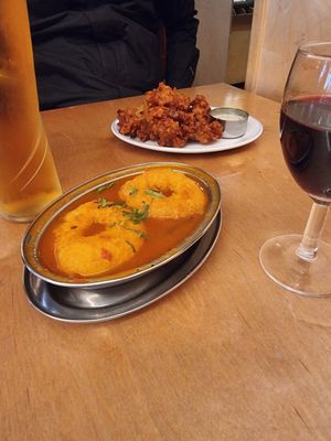 Starters with vegan wine and beer at Sagar Vegan & Vegetarian Restaurant - Covent Garden in London