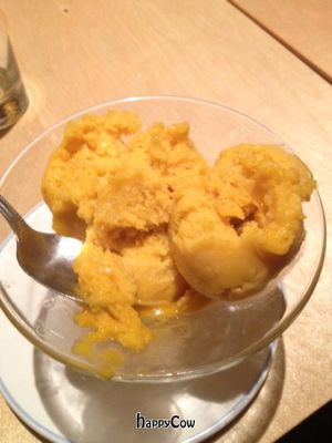 Mango Sorbet. at Sagar Vegan & Vegetarian Restaurant - Covent Garden in London