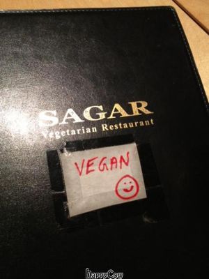 Vegan menu :) at Sagar Vegan & Vegetarian Restaurant - Covent Garden in London