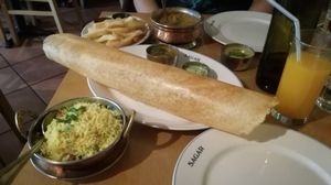 Dhosa and curry at Sagar Vegan & Vegetarian Restaurant - Covent Garden in London