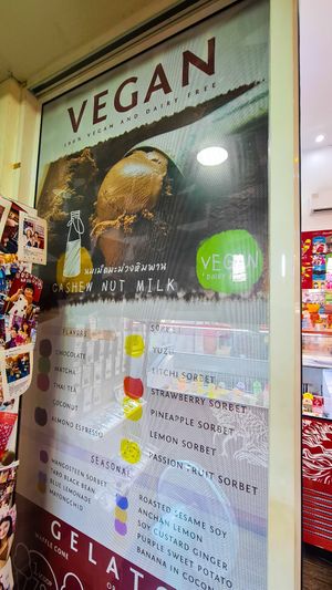 Several vegan flavours including sorbets at ThaiVetro in Bangkok