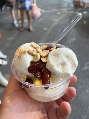 Coconut ice cream from another vendor  at ThaiVetro in Bangkok