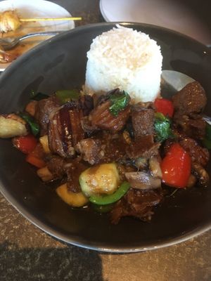 Eggplant with soy protein at Kin Dee in Bothell