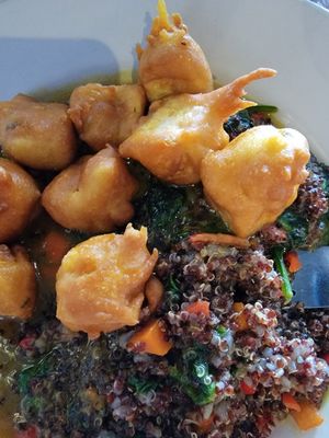 Lemongrass tofu at Chatty Monks Brewing Company in Reading