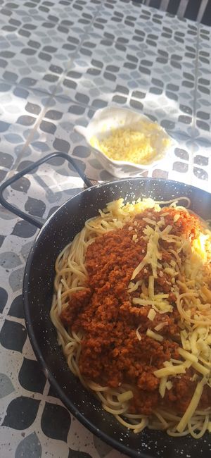 Vegan Bolognese at Mozzarella Pit Stop in Crete