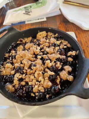Blueberry cobbler  at Pimiento Tea Room in Holly Springs