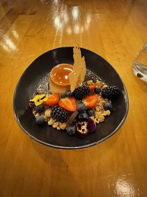 Galangal Crème caramel  at Cataract on Paterson in Launceston