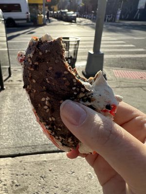   at The Bagel Factory in Brooklyn