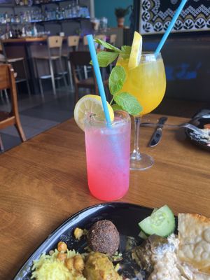 Mango lemonade & cactus flower beverage   at Kabob in Portland