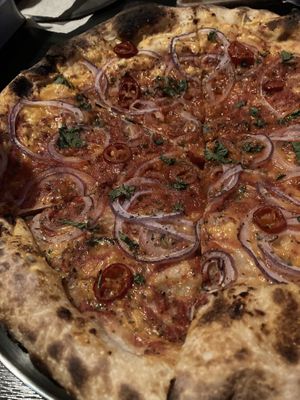   at Tom's Pizza in Seoul