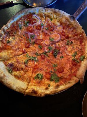   at Tom's Pizza in Seoul