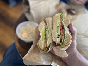   at Ben & Esther's Vegan Jewish Deli in Portland