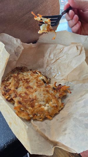 Latke at Ben & Esther's Vegan Jewish Deli in Portland