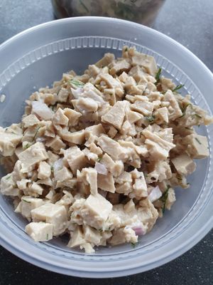 vegan chicken salad at Ben & Esther's Vegan Jewish Deli in Portland