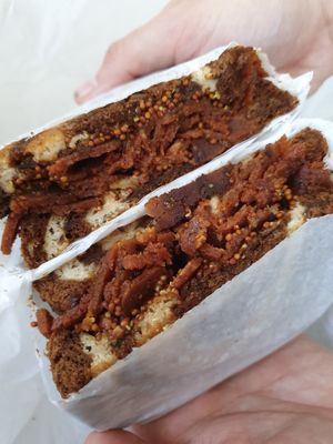 sandwich at Ben & Esther's Vegan Jewish Deli in Portland