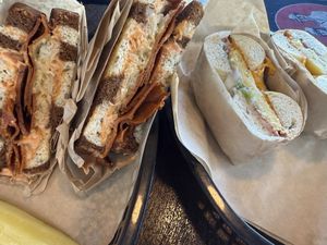 Reuben and RZA  at Ben & Esther's Vegan Jewish Deli in Portland
