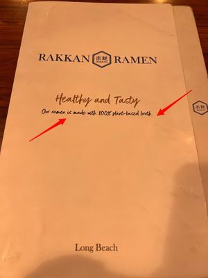 Vegan broth  at RAKKAN Ramen - Long Beach in Long Beach