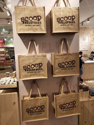 Recycle bags at Scoop Wholefoods - Waterway Point in Northeast Singapore
