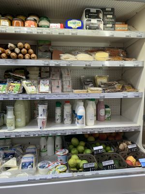 Refrigerator section (not everything is vegan) at Zrno do Zrna in Ljubljana