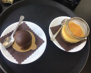 sacher and mango cheesecake  at Cortese Café 900 in Florence