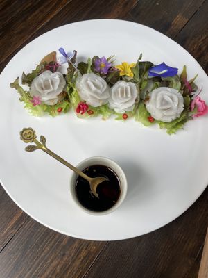 vegan thai dim sum (peanut and mushroom) - SO flavoursome  at Khao Kwan in Koh Chang