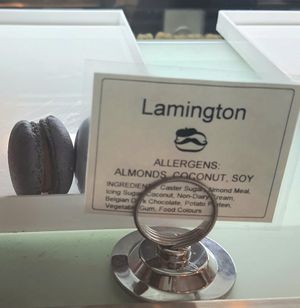 Lamington macarons at Le Gourmand in Newtown