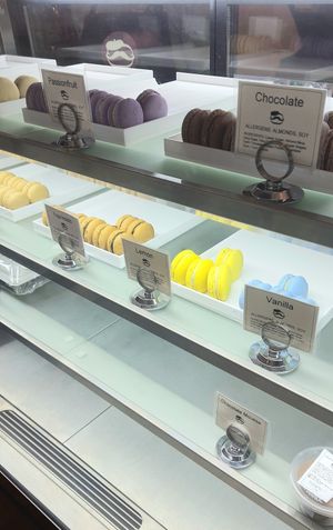 display of macarons at Le Gourmand in Newtown