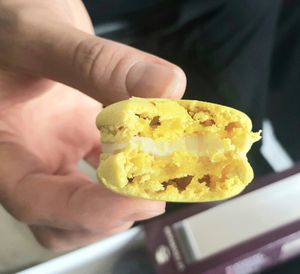 Lemon macaron - inside at Le Gourmand in Newtown