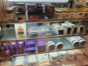 Display cabinet at Le Gourmand in Newtown