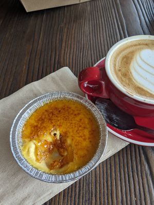 Vegan Creme Brulee 🤩 and such a good coffee! at Le Gourmand in Newtown