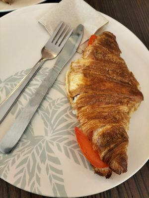 Tomato and mozzarella croissant at Le Gourmand in Newtown