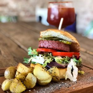 burger at Panorama in Barcelona