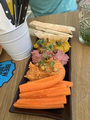 Hummus trio  at Panorama in Barcelona