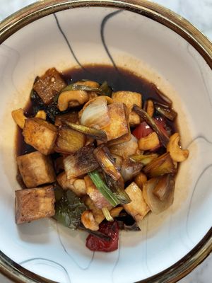 Pad Med Ma-Muang - bit too sweet  at Khun Churn in White in Bangkok