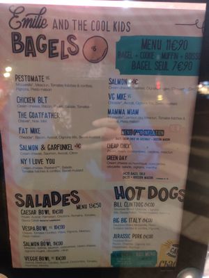 Menu at Emilie and the Cool Kids in Reims