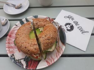 Vegan bagel at Emilie and the Cool Kids in Lille