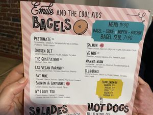 Menu  at Emilie and the Cool Kids in Lille