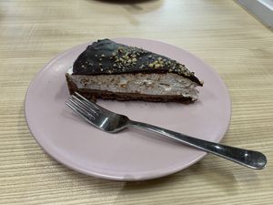 Peanut-butter cake at Loving Hut - OC Nový Smíchov in Prague