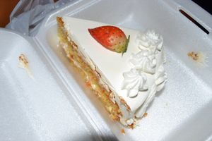 Carrot cake at Loving Hut - OC Nový Smíchov in Prague