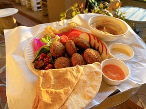 Falafel on the plate at Falafel Bejrut in Warsaw